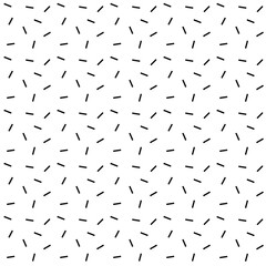Pattern light with white background and black sticks. Shameless texture in Memphis style