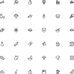 icon vector icon set such as: liqueur, cool, fly agaric, bar, liquor, foam, barbecue, raw, gluten, medical, sweetener, fork, conchiglie, bbq, half, caffeine, italy, lump, shellfish, wooden, pint