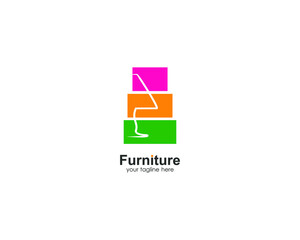 furniture logo .modern template.for company and graphic design.logo icon of chair,lamp,table,wardrobe.