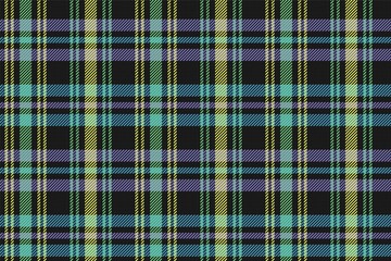 night bright neon colors on black fabric texture of traditional checkered gingham seamless ornament, for plaid, tablecloths, shirts, clothes, dresses, tartan