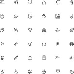 icon vector icon set such as: booze, city, window, t-bone, roasted, facade, single, cow, lettuce, emblem, grape, whiskey, industry, extra, cask, bakery icon, champagne, roast, caffeine, twig