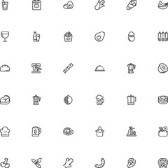 icon vector icon set such as: dome, freshness, fry, ham, stove, work, company, slow, clip, curves, hat, ginger, flour, japan, hotel, brewery, husk, grocery, fork, glyph, refreshment, colander, dining