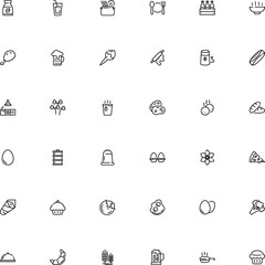 icon vector icon set such as: fork, trendy, corn, information, culinary, conchiglie, juice, banquet, scrambled, 6 pack, idea, spike, shrimp, vermicelli, japanese, editable stroke, mobile, rice