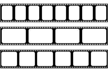 Set of film frame on a transparent background. Vector illustration.