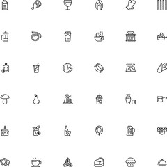 icon vector icon set such as: champignon, sedative, mushrooms, garden, popular, short, catering, drinking beer, pastry, mentha, household, cupcake, sweet-corn, bake, roast, capellini, turkish, cola