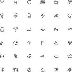 icon vector icon set such as: pappardelle, engraving, accessory, bunch, skewer, banner, equipment, tin, ravioli, bread, pancakes, bow, tool, agriculture, glassware, wheat, fly, cotta, protein, bake