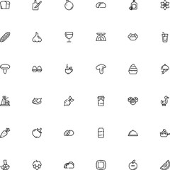 icon vector icon set such as: takeout, aniseed, seasoning, wooden, parsley, dog, flat design icons, cardboard, character, cut, tap, cappuccino, boiled, bred, bird, anise, yellow, recycle, grain