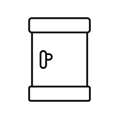 House Door with handle line icon
