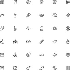 icon vector icon set such as: glove, bean, garganelli, sea, vine, weight, crop, sugar, rack, fortune, alcoholic, carbohydrate, agriculture, maize, clothing, berry, device, doughnut, rigate, short