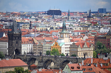 Fototapeta na wymiar Charles bridge Prague old town cityscape Czech Republic