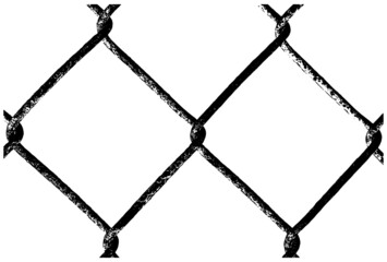 Chain link fence on white background  - obrazy, fototapety, plakaty