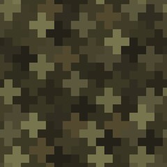 Cross pavement ornament seamless pattern. Camouflage mosaics wallpaper