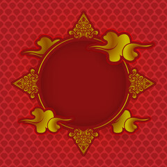 Red chinese frame with pattern background concept