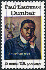 USA - 1975: shows Paul Laurence Dunbar (1872-1906), poet, American Arts Issue, 1975