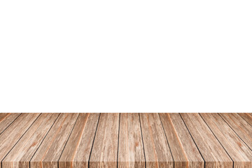 Wooden shelf in isolated white background .Shelf made of wood.