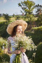 girl with a bouquet of flowers