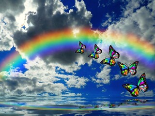 Obraz na płótnie Canvas rainbow in the sky