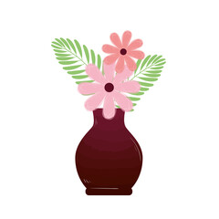 flowers garden in base decoration vector illustration design