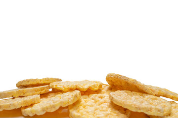 Rice wafer isolated on white background.