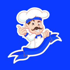 chef mascot logo for coocing company 