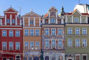 Poznan. Market square on a sunny day.