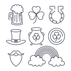 bundle of saint patrick day set icons vector illustration design