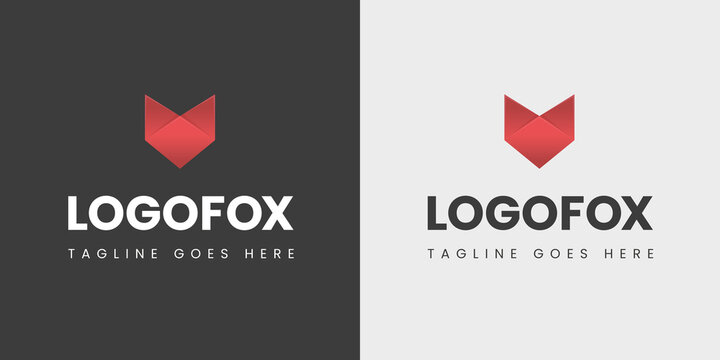 Flat Logo Design. Minimal And Clean Line Fox Logo Template For Business Or Personal.