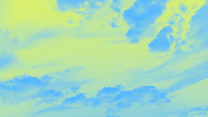 Fototapeta na wymiar Blue and yellow blurred abstract sky background