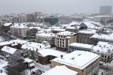 Skyline of Kazan in winter