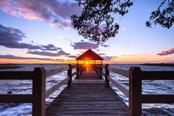 Sunset view from Historic Corolla Park  in Corolla , North Carolina.