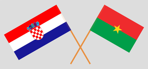 Crossed flags of Croatia and Burkina Faso