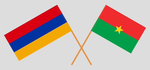 Crossed flags of Armenia and Burkina Faso