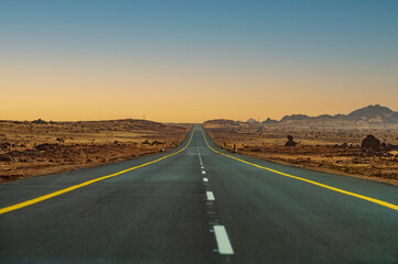 Road to Al Ula from Tabuk , Saudi Arabia