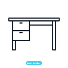 desk office icon. desk for workspace and workplace symbol vector illustration.