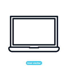 laptop office icon. laptop for workspace and workplace symbol vector illustration.