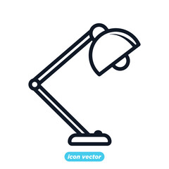 Table office lamp icon. Electrical bulb for workspace and workplace symbol vector illustration.