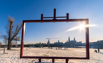 Dresden, Elbe, Winterlandschaft