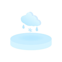 vector weather forecast icon with bright background.