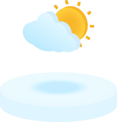 vector weather forecast icon with bright background.
