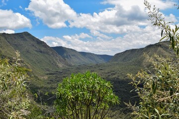 Scenic view of the volcanic crater on Mount Suswa, Kenya