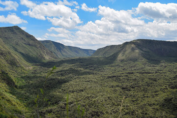 Fototapeta na wymiar Scenic view of the volcanic crater on Mount Suswa, Kenya