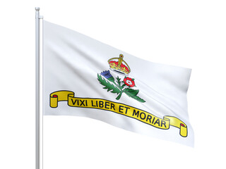 Annapolis (city in Maryland state) flag waving on white background, close up, isolated. 3D render