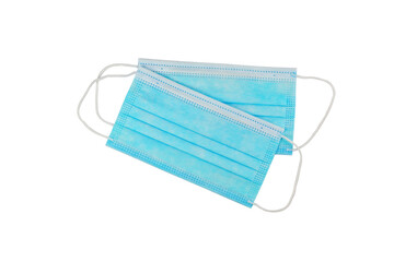Two medical masks isolated on a white background.