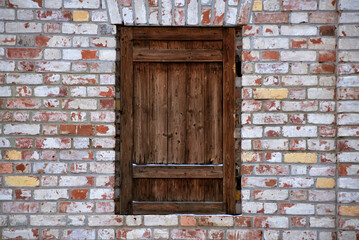 an old red brick wall. ancient building