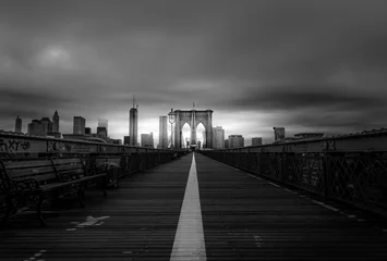 Abwaschbare Fototapete Brooklyn Bridge on a cloudy day © Anselm