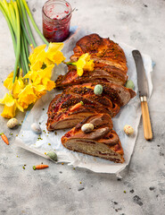 Yeast braided bread for Easter