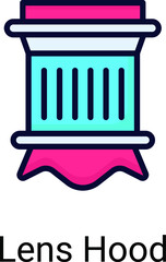 lens hood vector icon , photography and digital art for web design