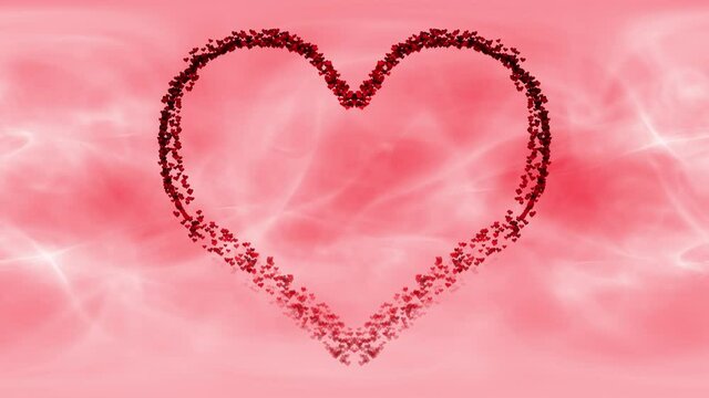Big love heart shape copy space animation. Concept Valentine's Day motion background.