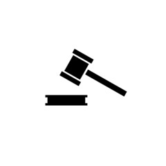 Hitting hammer icon. The court established. Vector drawing.