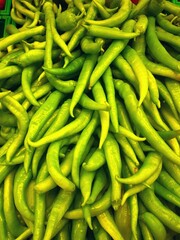 beautifully displayed organic locally produce hot chilli peppers